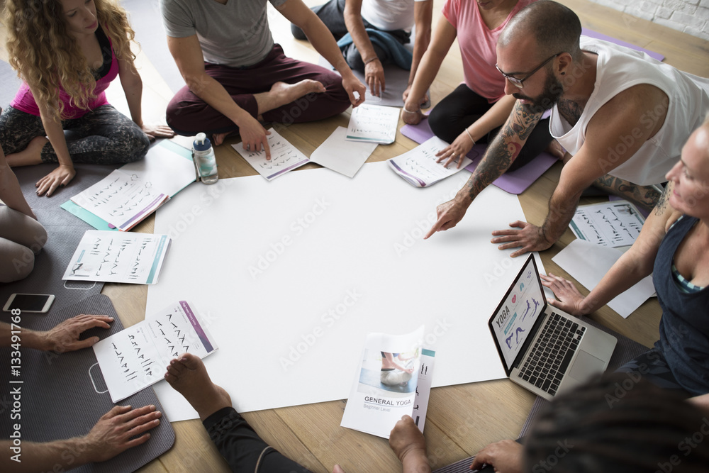 Diversity People Exercise Class Relax Concept