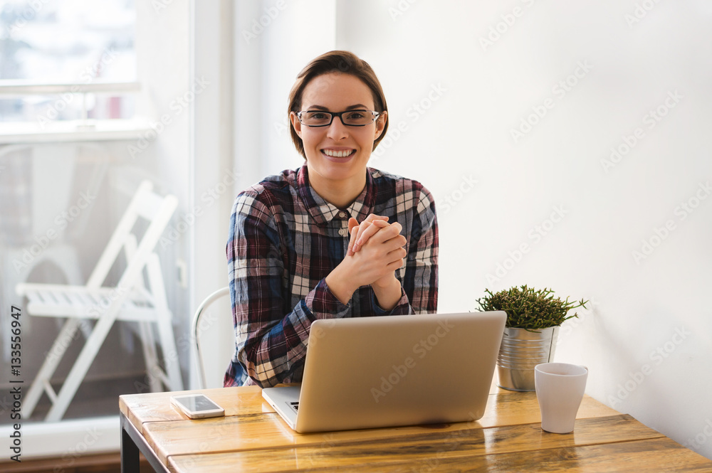 Portrait of beautiful business young woman