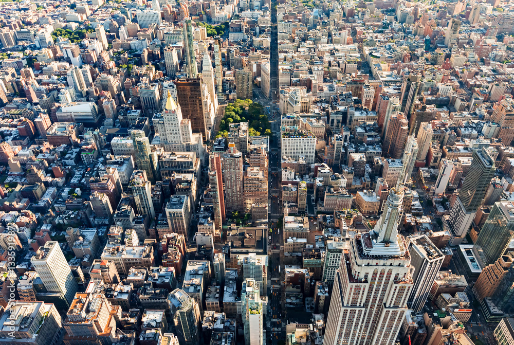 Aerial view of Midtown Manhattan New York City