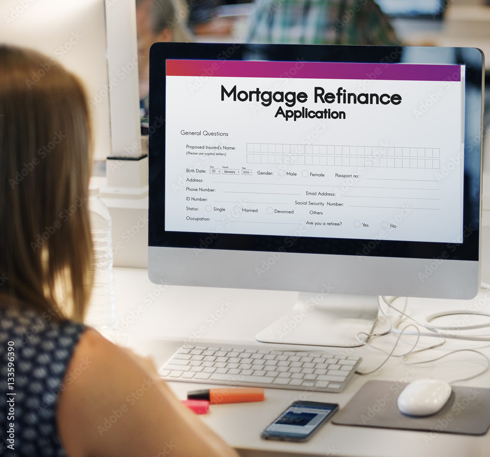 Mortgage Refinance Application Form Concept