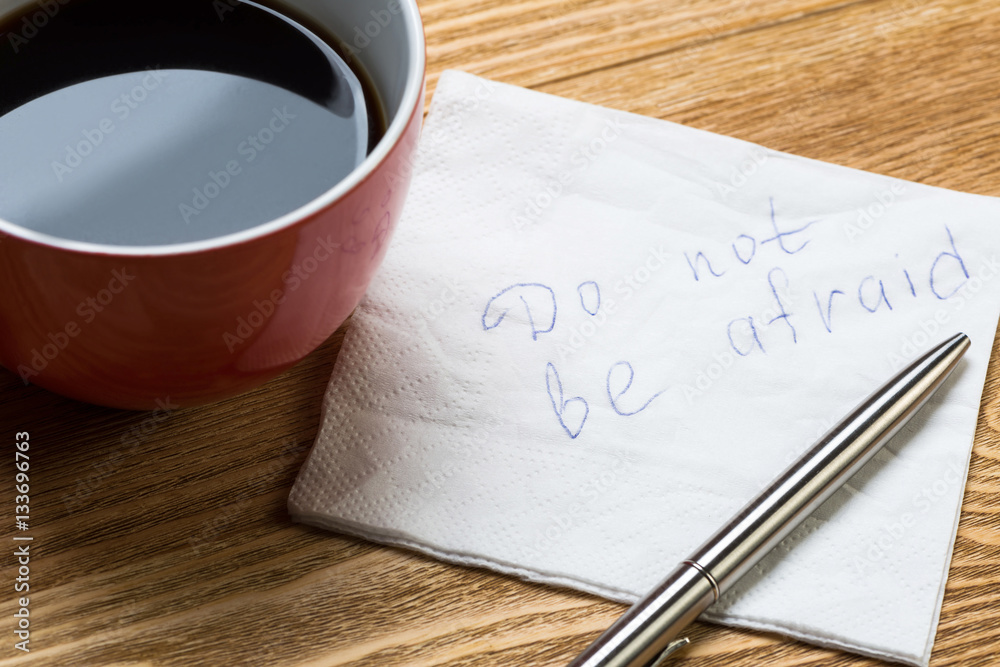 Romantic message written on napkin