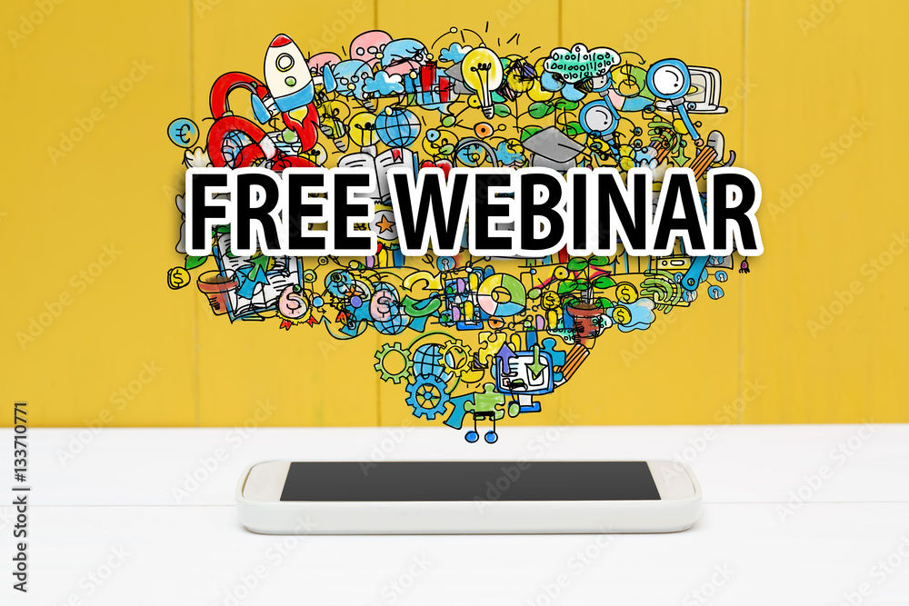 Free Webinar concept with smartphone