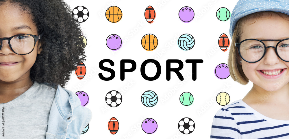 Sports Letters Balls Graphic Concept