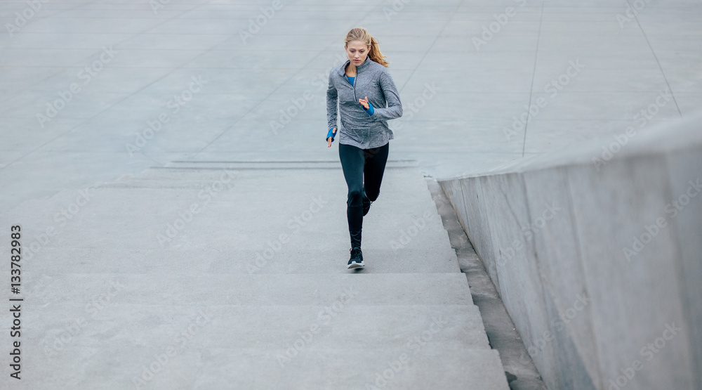 Beautiful young woman on morning run