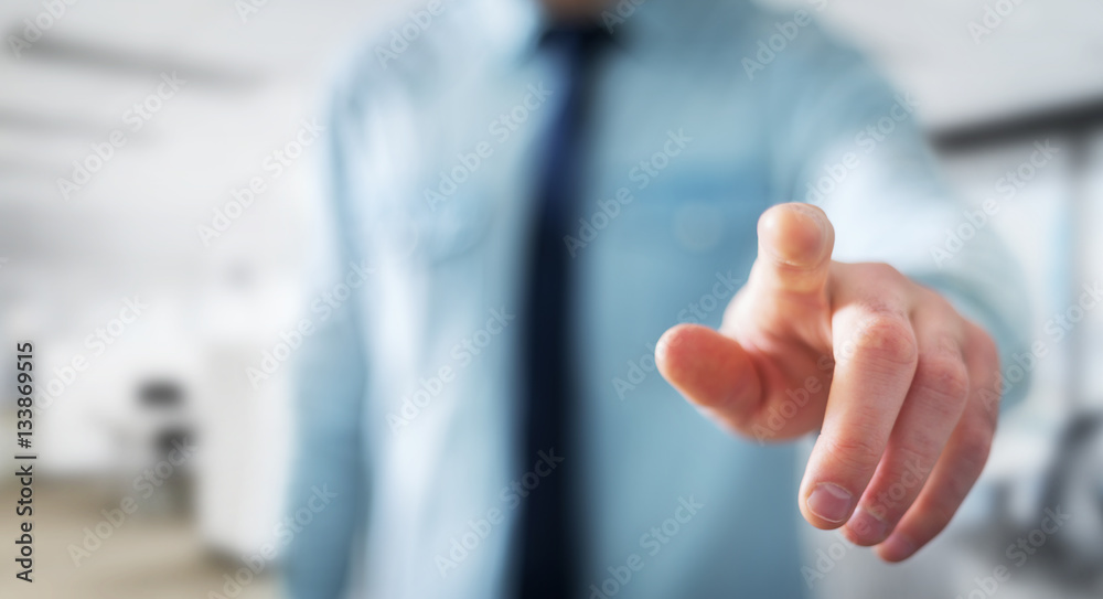 Businessman pointing his finger