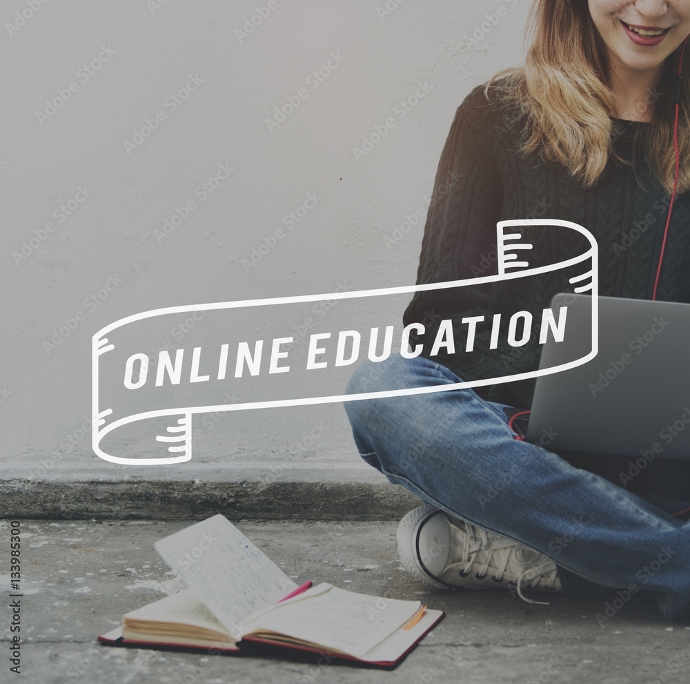 Oniine Education Internet Media Networking Concept