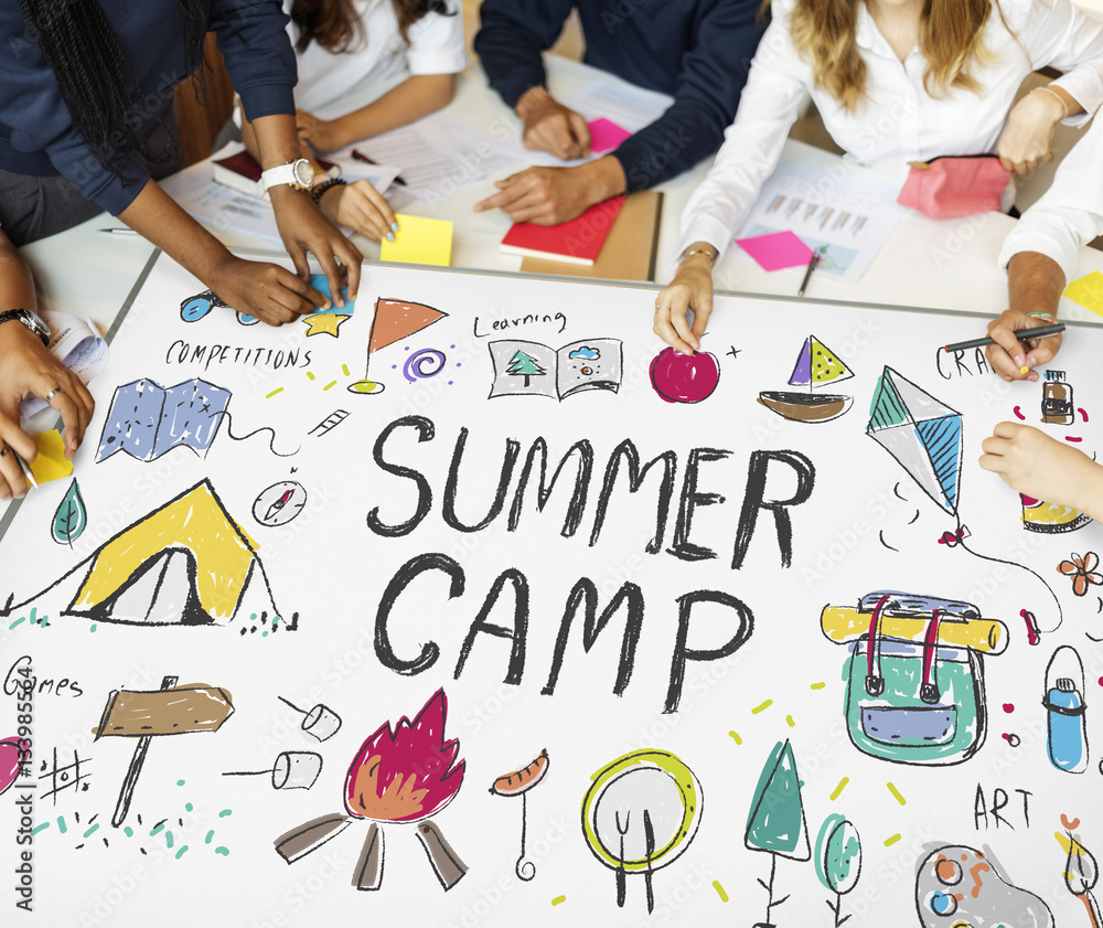 Summer Kids Camp Adventure Explore Concept