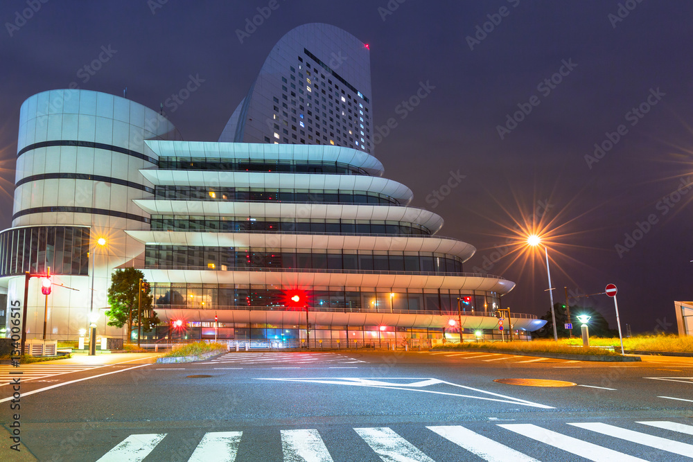 日本横滨市夜晚的城市景观