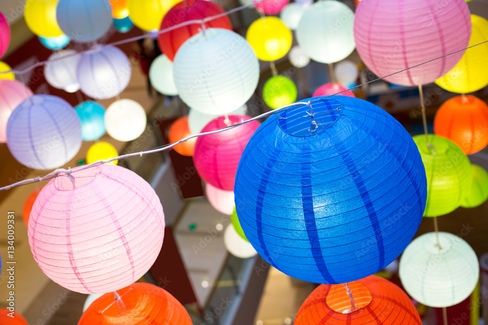 sea of colorful lanterns