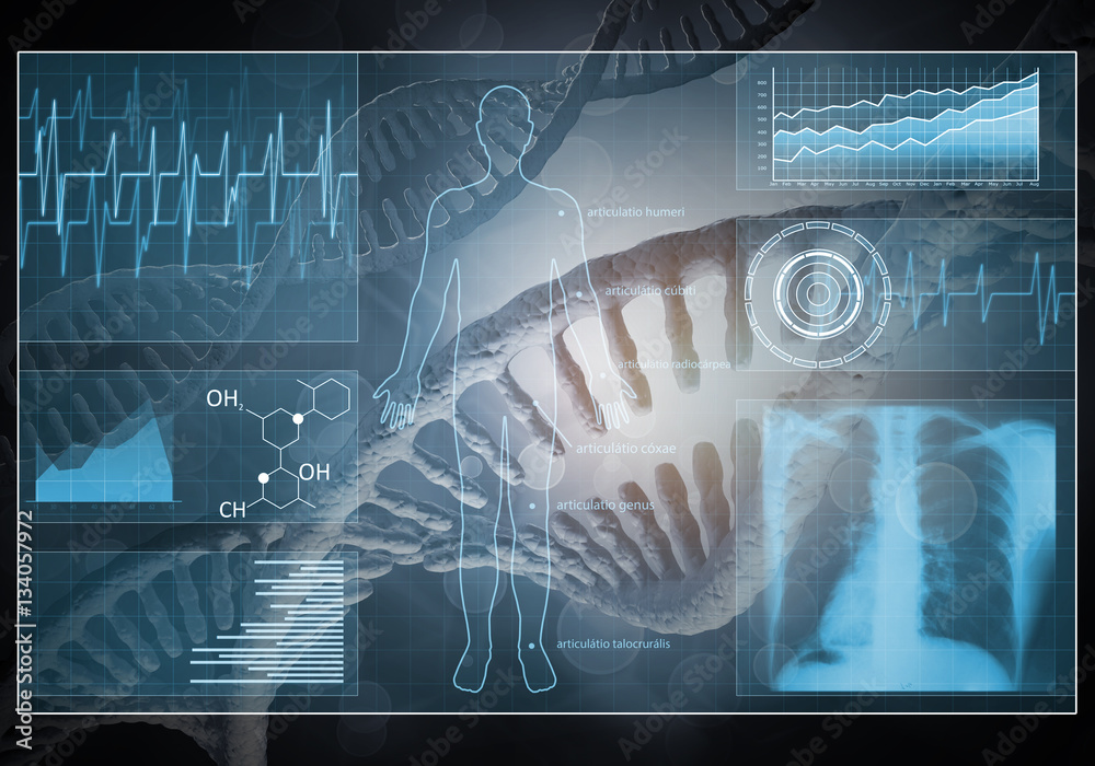 Medicine user interface, 3D rendering