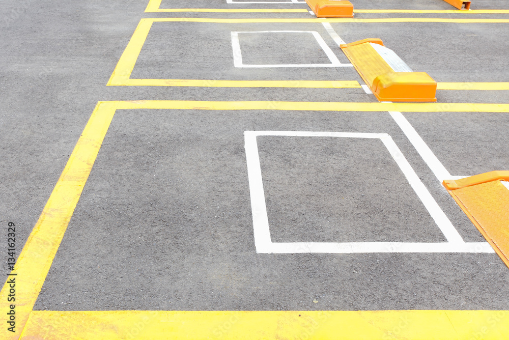 Empty space at outdoor car parking lot