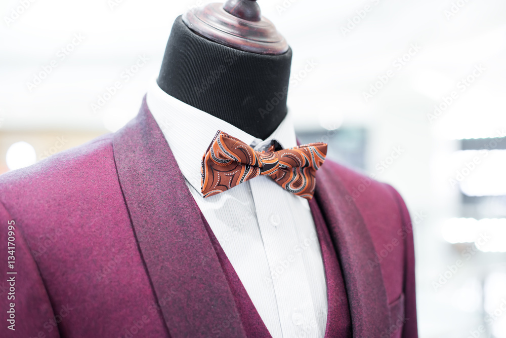 businessman suit on model in shopping mall