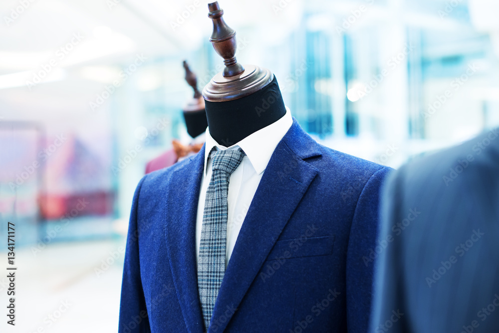 businessman suit on model in shopping mall