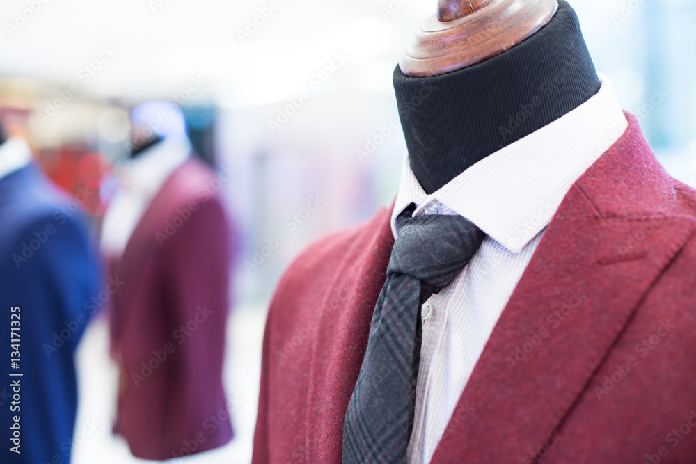 businessman suit on model in shopping mall