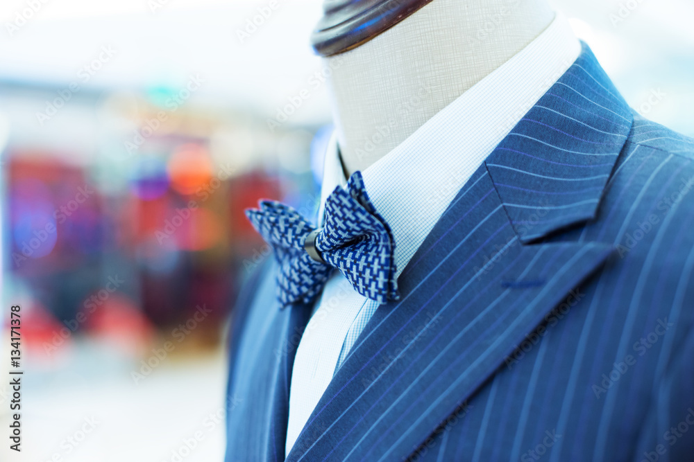 businessman suit on model in shopping mall