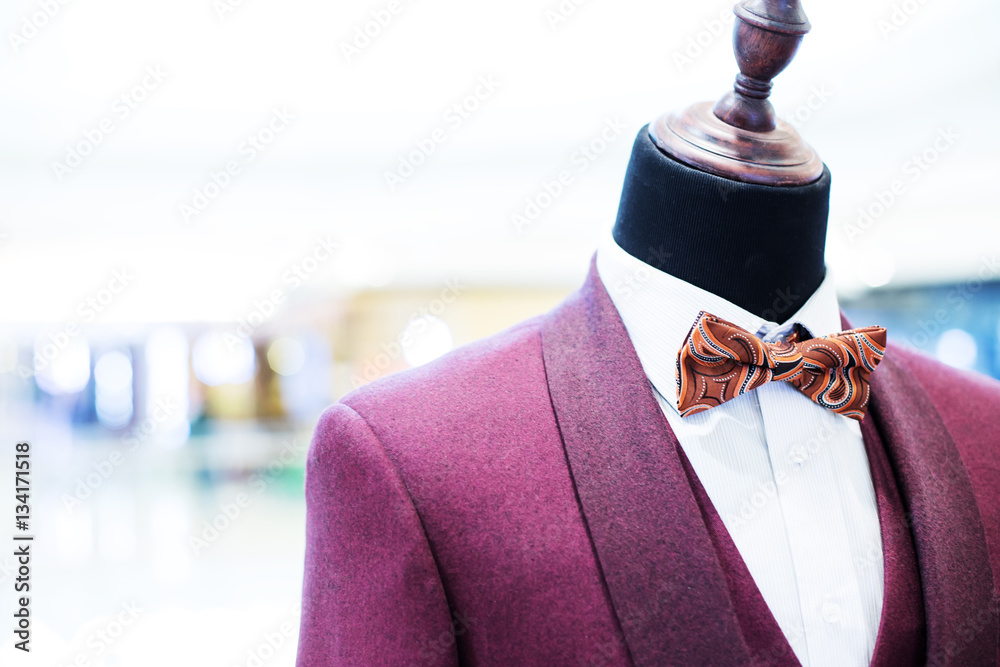 businessman suit on model in shopping mall