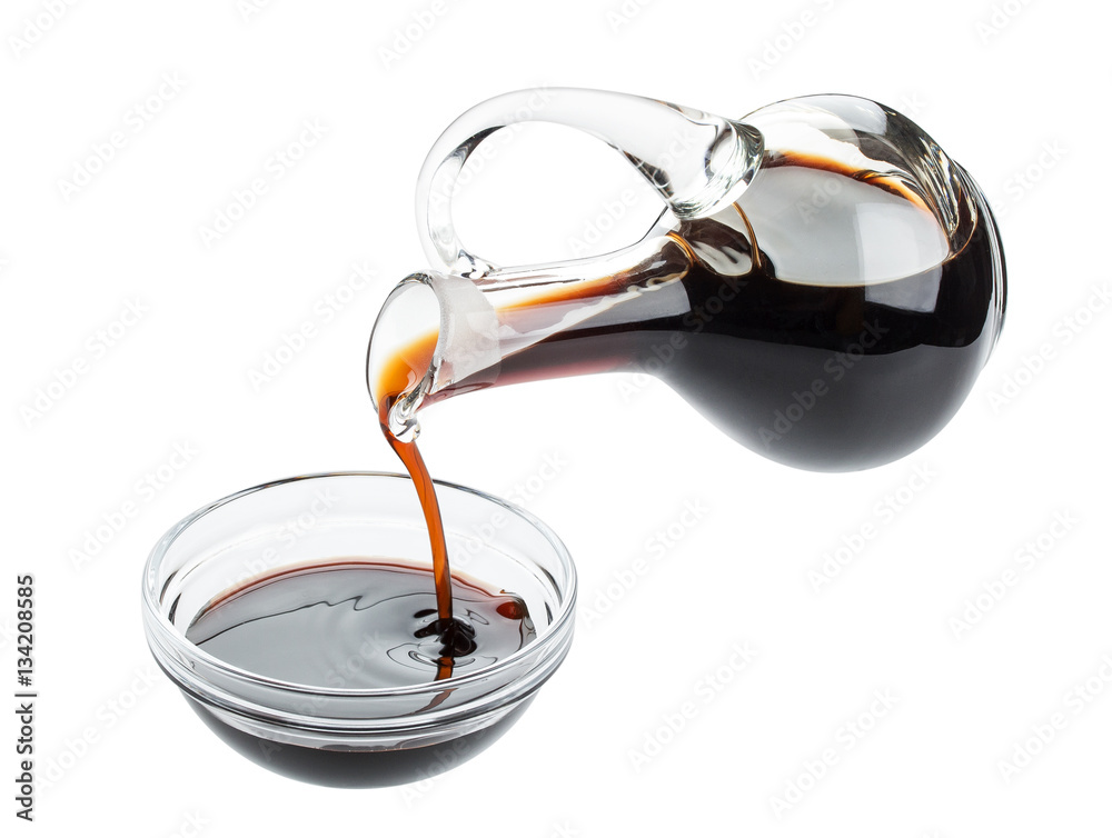 Soy sauce isolated on white