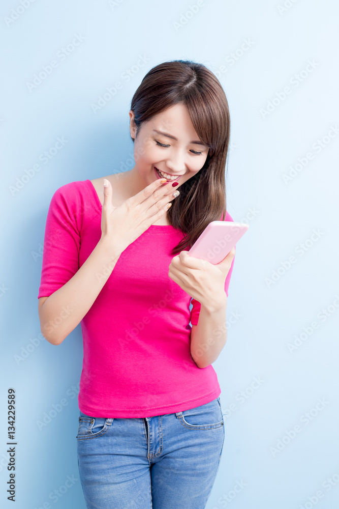 beauty woman use cellphone