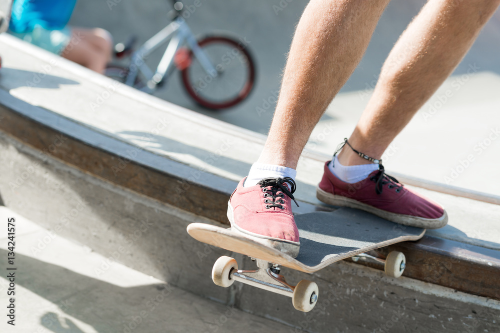 Guys riding skateboard