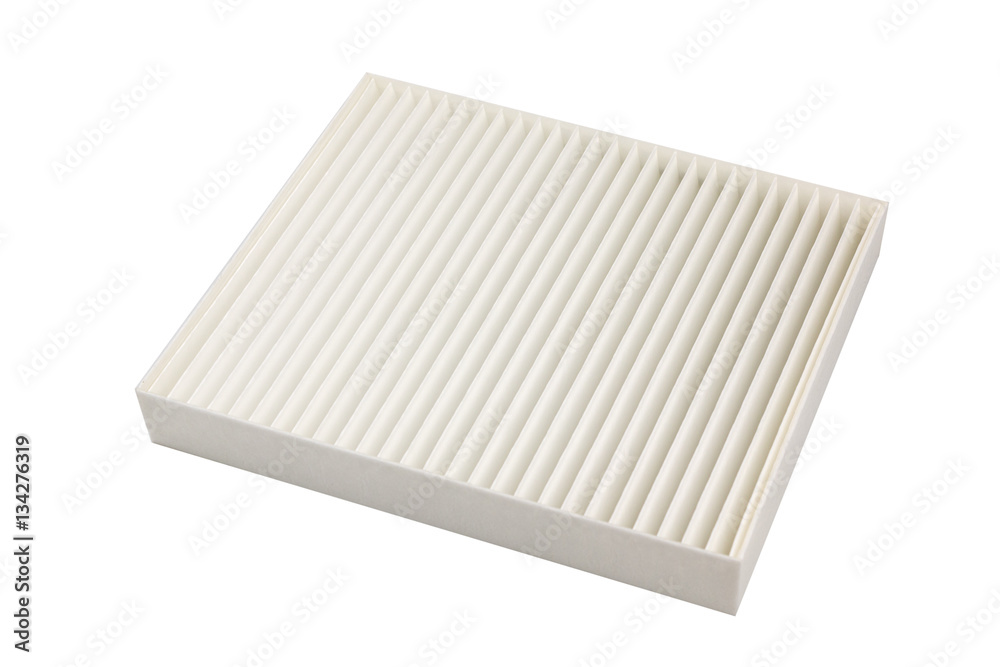 isolated new air filter on white background