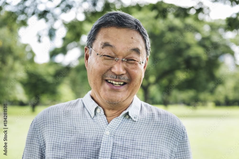 Japanese Man Smiling Lifestyle Happiness Concept