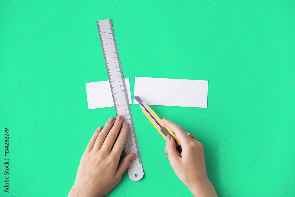 Cutter Ruler Paper Art Color Design Creative Concept