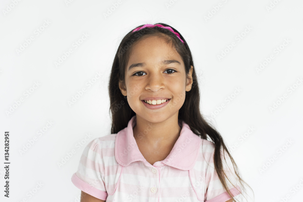 Girl Cheerful Studio Portrait Concept