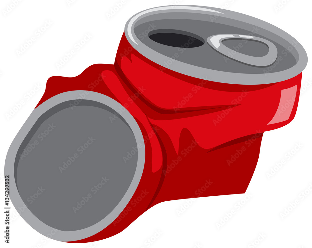 Red can being crushed