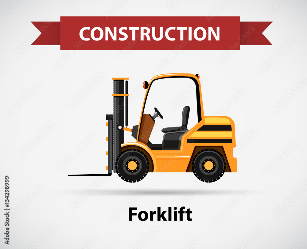 Icon design for construction with forklift truck