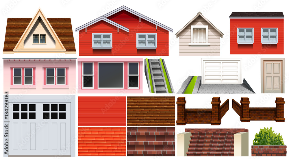 Different design of house and other house elements