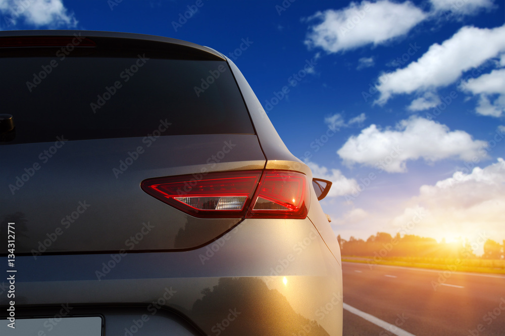 Car on asphalt road