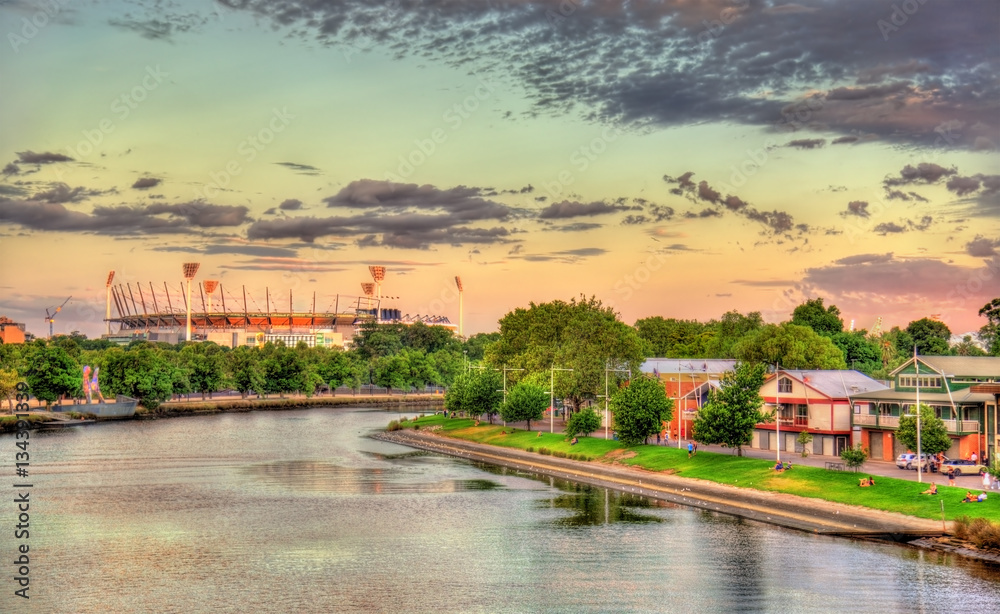 The Yarra River with Melbourne Cricket Ground - Australia