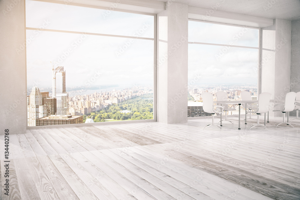 Conference room with city view