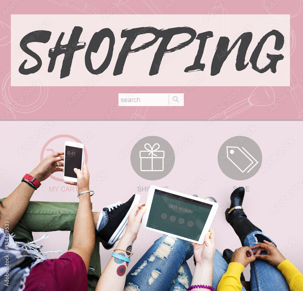 Shopping Online Buy Sale Shopahoslics Concept