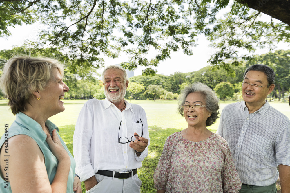 Group of Senior Retirement Friends Happiness Concept