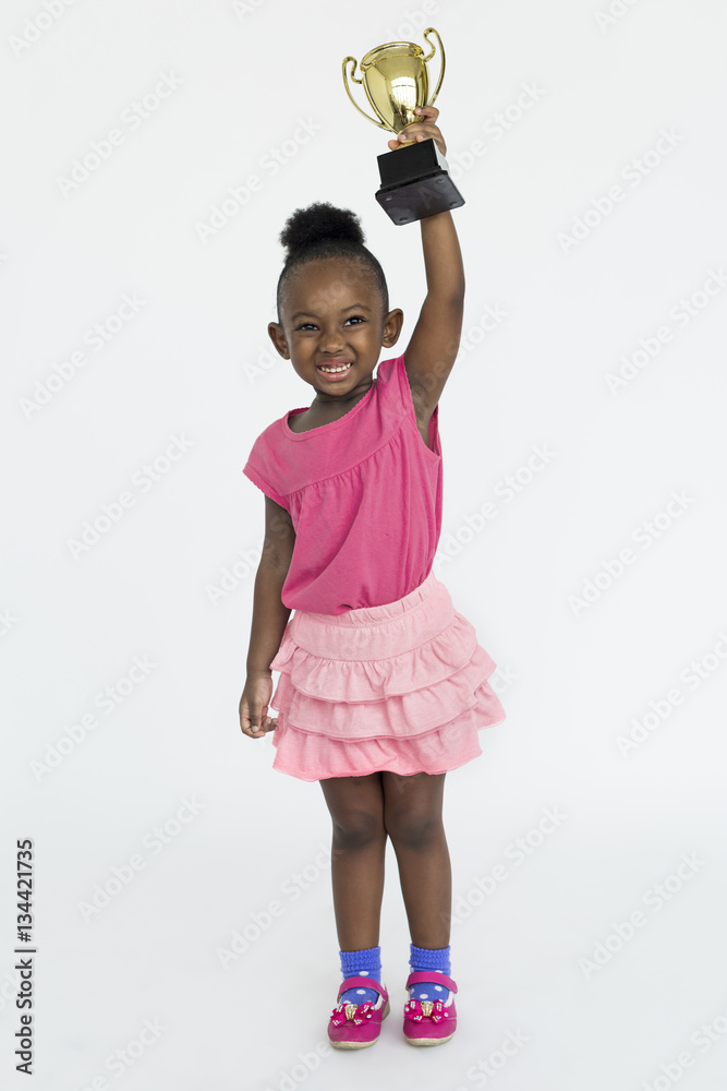 Girl Cheerful Studio Portrait Concept