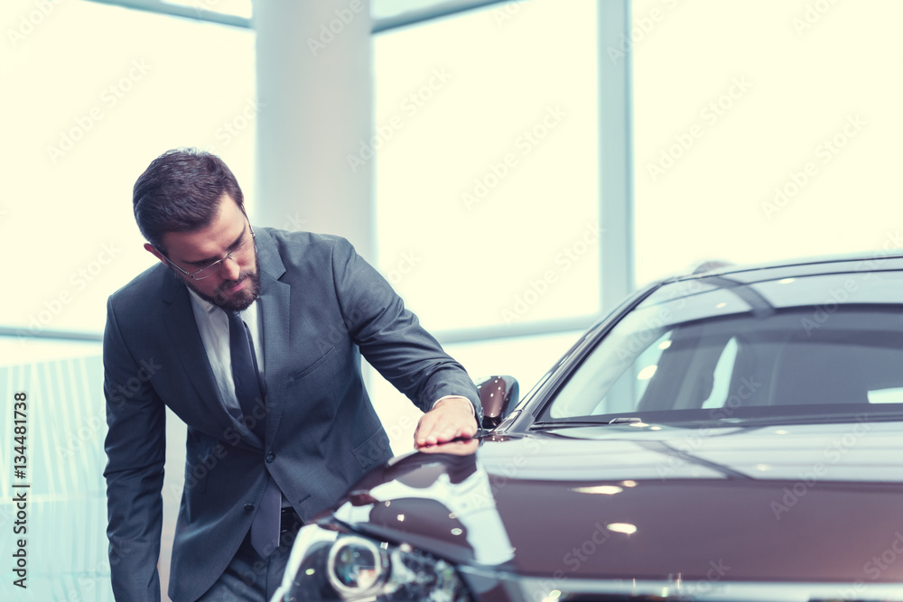 Businessman with a car