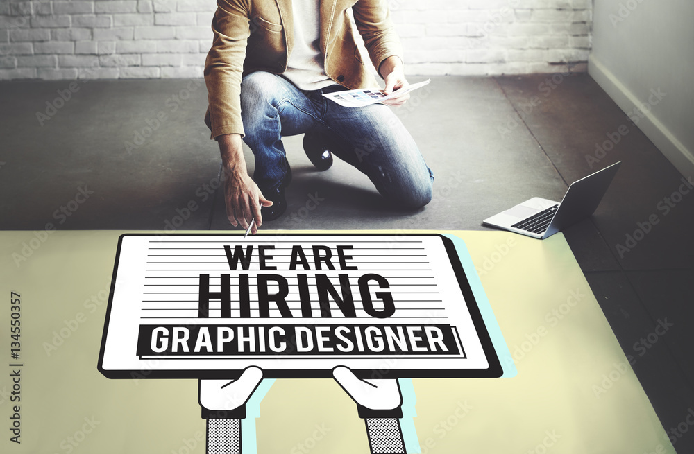 Hiring Graphic Designer Creative Sketch Visual Concept