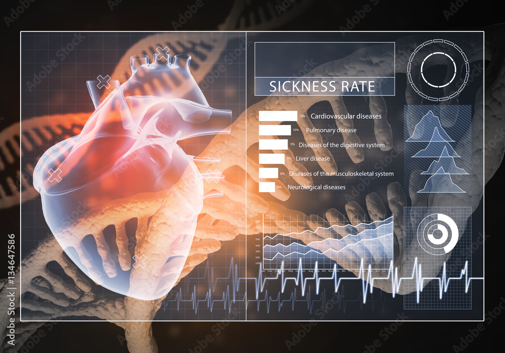 Medicine user interface, 3D rendering