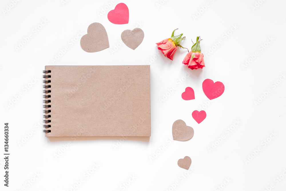 concept of Valentines Day with heart background mock up