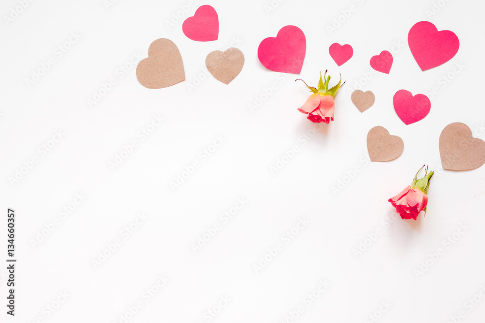 concept of Valentines Day with heart background mock up