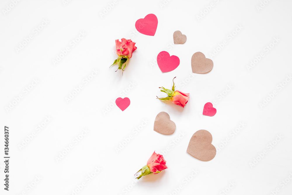 concept of Valentines Day with heart background mock up