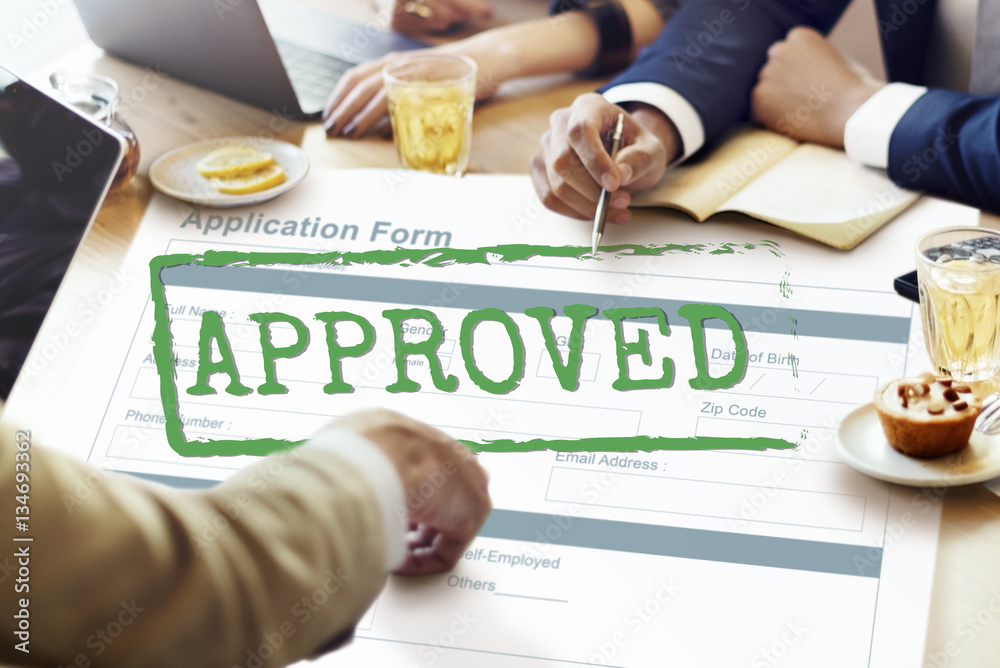 Approved Accepted Application Form Mark Concept