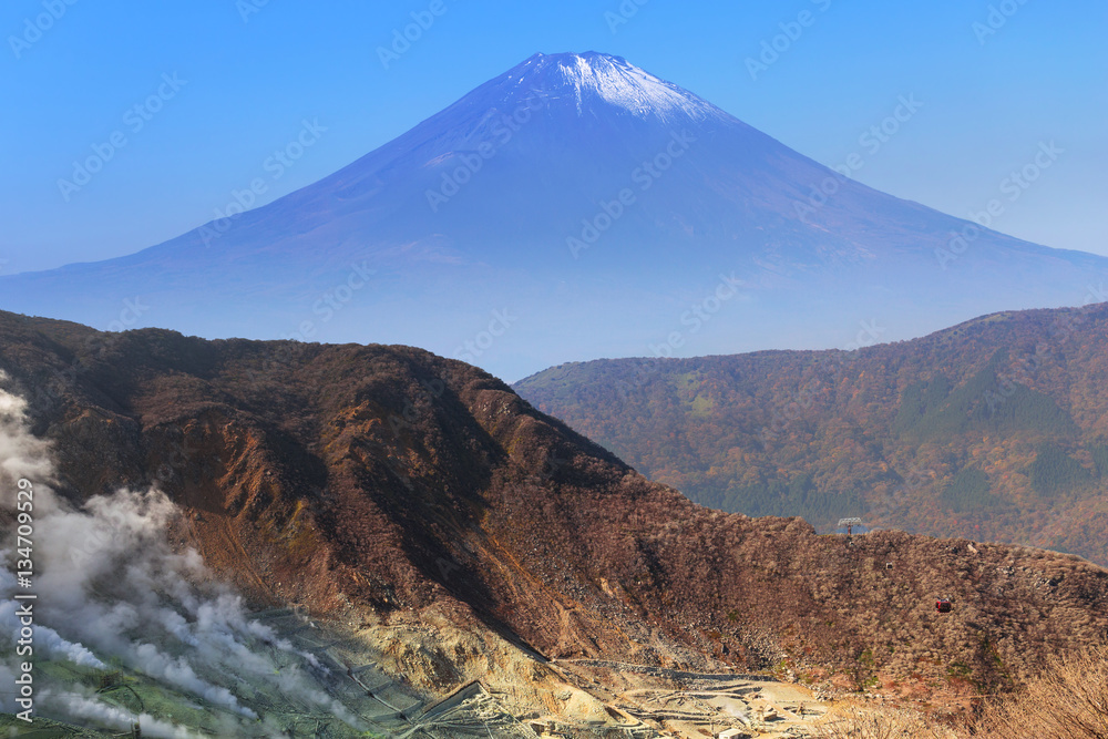 富士山。一座活火山，也是日本最高的山