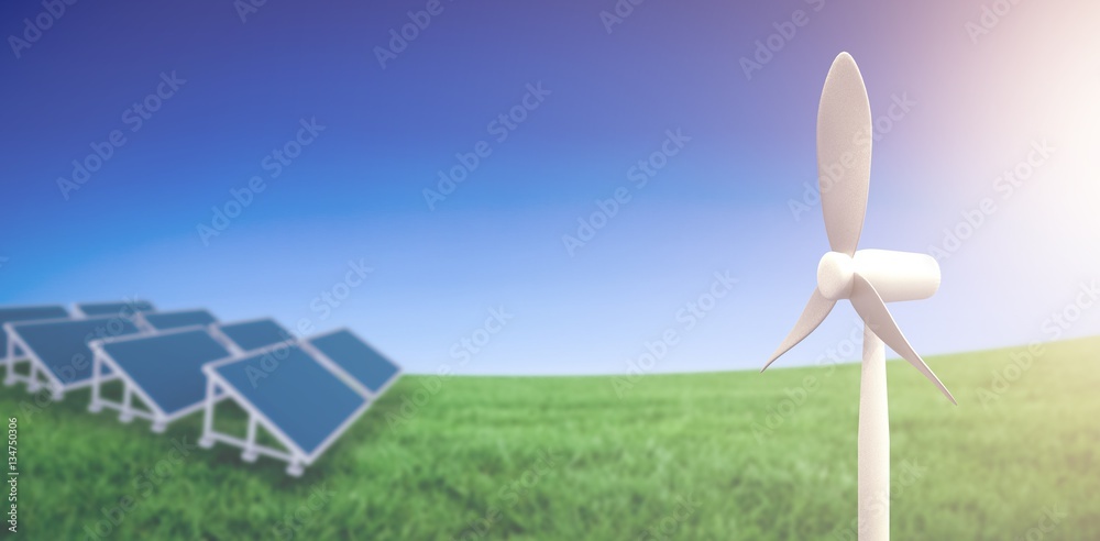 Composite image of three dimensional of solar panel