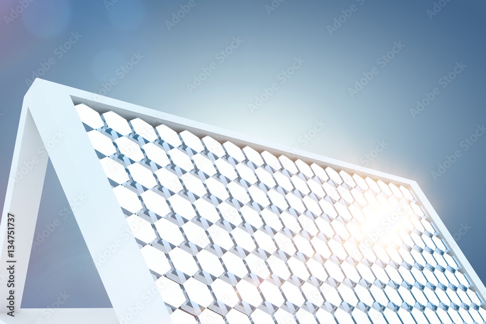 Composite image of illustration of solar panel equipment 3d