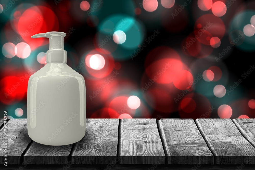 Composite image of gray dispenser bottle 3d