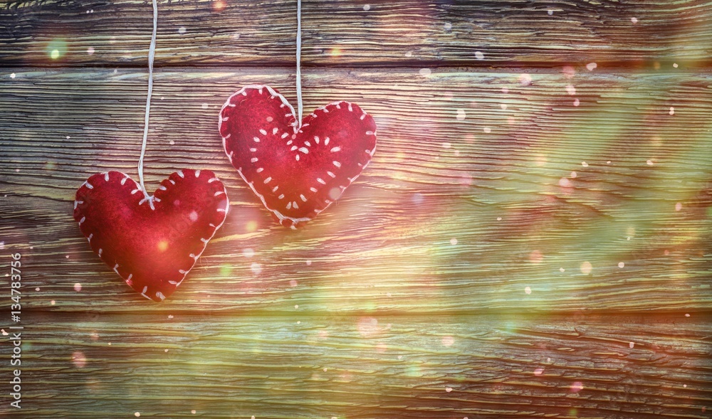 Hearts on desk.