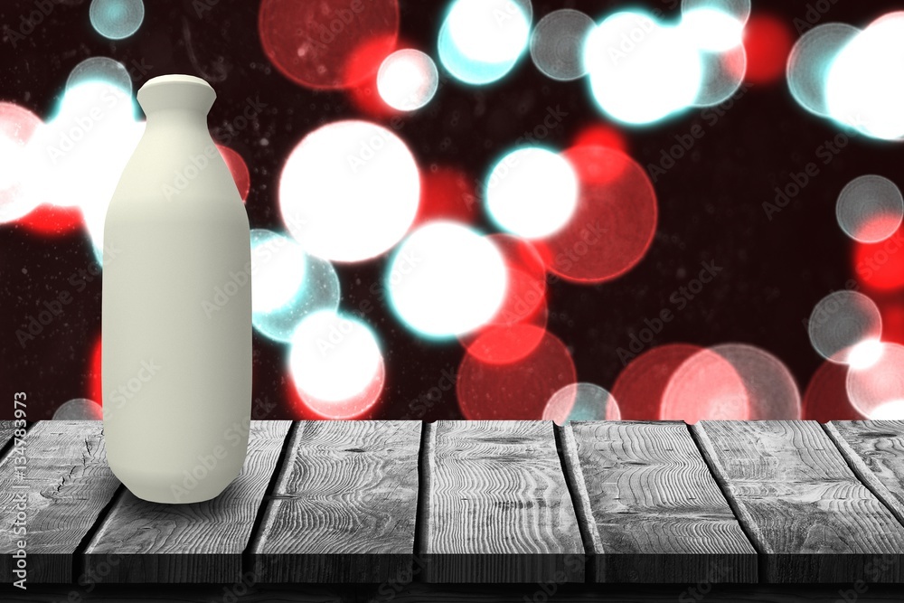 Composite image of low angle view of plastic bottle 3d