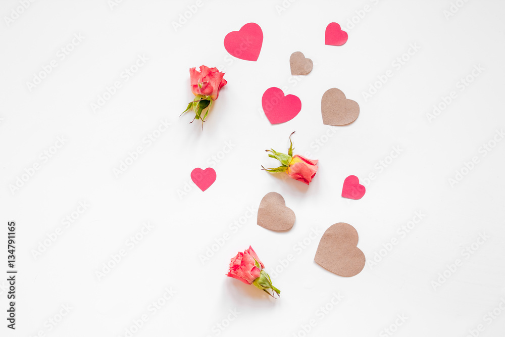 concept of Valentines Day with heart background mock up